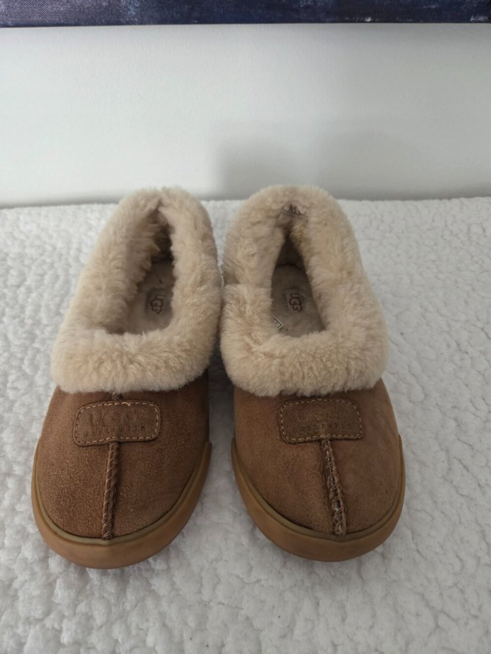 UGG Dakota Chestnut Suede Sheepskin Moccasin Slippers - Size 8 - Clean!